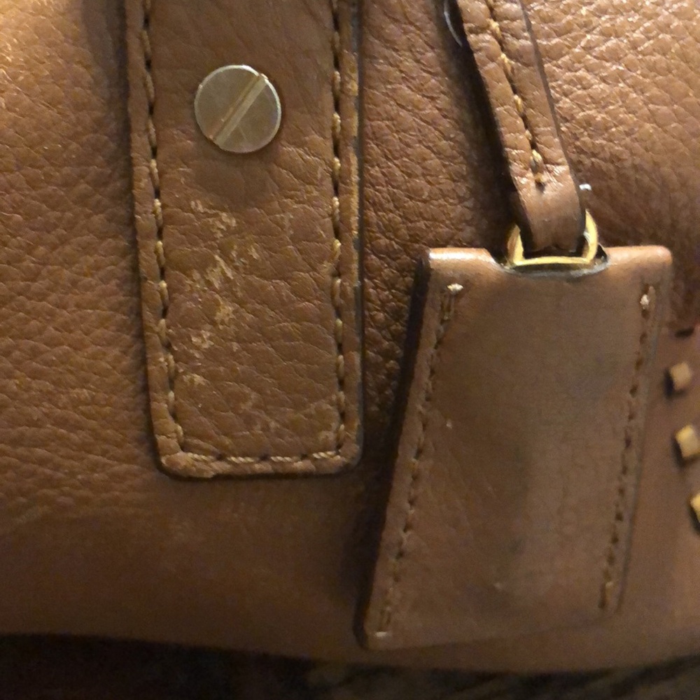 Michael Kors Hamilton Satchel Handbag Soft Genuine Leather (Brown/Gold )medium - Picture 6 of 11